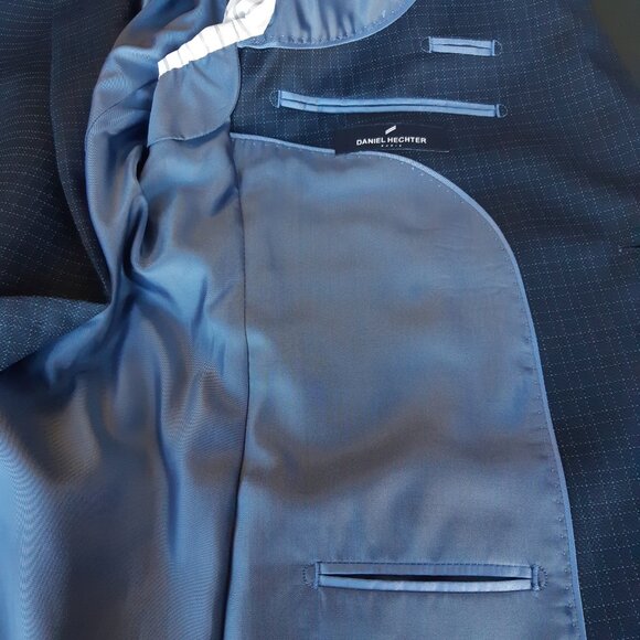 Daniel Hechter Paris 42L Indigo Blue Men's Sport Coat Jacket Blazer - Picture 5 of 10